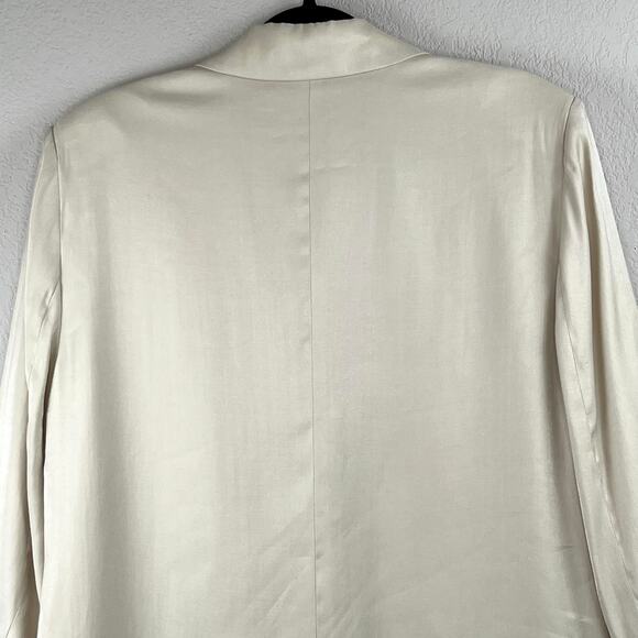 Guess Cream Cemento Adriana Peak Lapel Two Button Double Breasted Blazer XL NWT - Picture 7 of 16